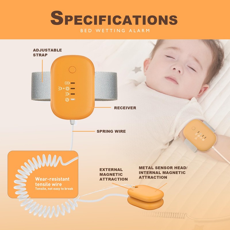 Wireless Enuresis Alarm, Bed Wetting Reminder for Kids and Elderly,