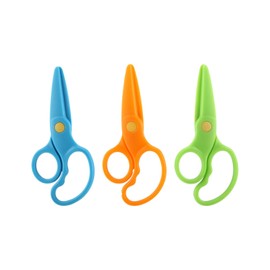 MYGLOAR Pack of 3, Safety Scissors for Children, for Toddlers, 12.5 cm PP Plastic Cutter, Paper Scissors, Preschool Scissors, DIY Craft Scissors for Children from 2 Years, Rounded Corners, Children's