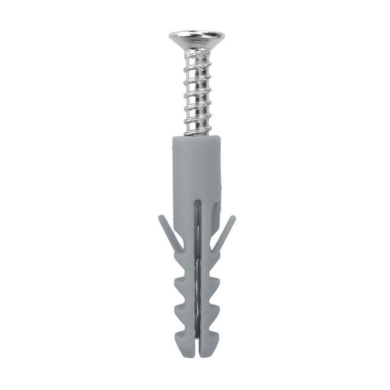 50Pcs Grey Wall Plugs 12mm Plasterboard,Raw Screw Plugs