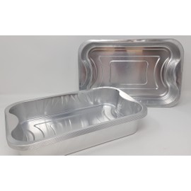 12 x Aluminium Foil Roaster Tray Rectangle Roasting Dish Inset Handles 29x19x5cm