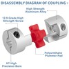 12mm to 14mm Aluminum Plum Flexible Shaft Coupling, D30 L35