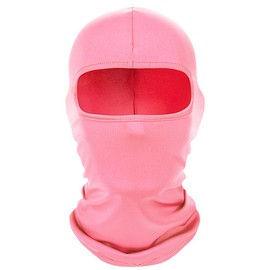 JUSDIQIR Ski Mask Balaclava Face Mask Windproof Cycle Cap Sun Cold Protect Head Sheild Ice Silk Scarf Motorcycle Neck Gaiter (Pink)