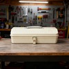 ZXTDBMBB milky white portable metal tool box Hip Roof Style