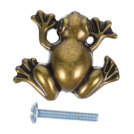Homoyoyo Cute Frog Decorative Cabinet Knobs Fun Animal Drawer Pulls for Wardrobe Kitchen Furniture Easy Installation Metal Versatile for Boy Girl Adults