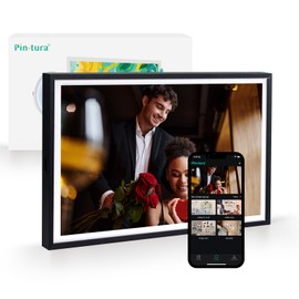 13.3" WiFi Digital Picture Frame - 1080p HD Screen Blacl Photo Frame, 64GB + 8GB Cloud Storage, Wall/Desk Mount, Auto-RotateInstant Sharing Photos/Videos via App,Gift for Weddings & Family​