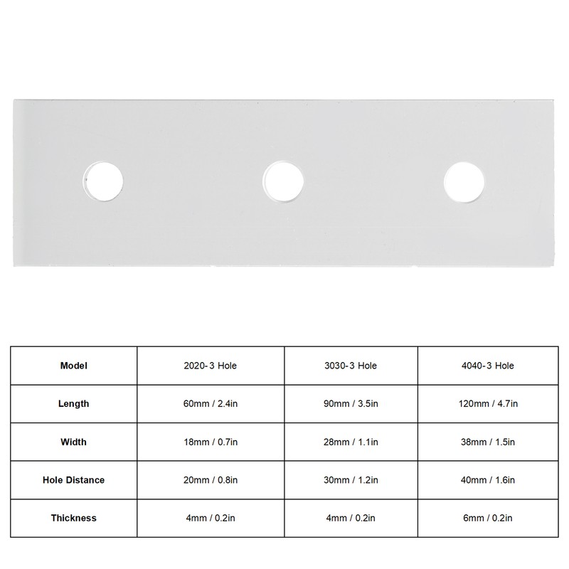 10pcs Aluminum Flat Connecting Joining Plate Flat Straight Mending Joining
