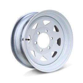 LIBRA 15 x 6 Trailer Wheel 6 Lug on 5.5" Bolt Pattern White Spoke -17012