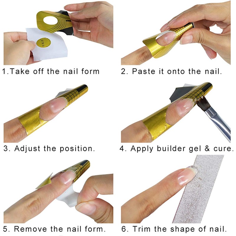 200 Pcs Nail Forms Self Adheisive Nail Form Stickers Sculpting