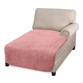 Granbest Super Soft Thick L-Shaped Sofa Cover, Non-Slip Chaise Lounge Cover, Large Corner Couch Cover for Pets (Chaise, Pink)