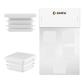 5 pcs. square end cap 25x25 white plastic plug caps