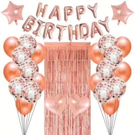 2 Pack 39.4x78.7 inch Rose Gold Foil Fringe Backdrop Curtains, Tinsel Streamers Birthday Party Decorations, Fringe Backdrop for Graduation, Baby Shower, Gender Reveal, Disco Party