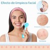 3 cepillos de limpieza facial con mango acrílico, exfoliante facial