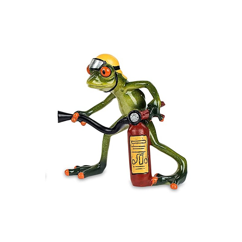 Set of 2 Decorative Figures – FROG Frogs FIRE BRIGADE