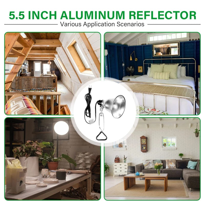 Simple Deluxe 12-Pack Clamp Lamp 5.5 Inch Aluminum Reflector (no