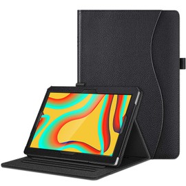 CASEBOT Case for Vankyo MatrixPad S30 - Multi-Angle Flip Viewing Faux Leather Protective Case with Document Slots for Vankyo MatrixPad S30 10.1 Inch Tablet PC, Black