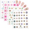 CRASPIRE 4 Sheets Boho Nail Art Stickers 5D Embossed Pink