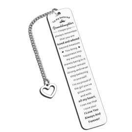 Valentine' s Day Gifts for Granddaughter, Granddaughter Gifts from Grandma, to My Granddaughter Bookmark, Birthday Gifts for Teen Girls 16-18, Easter Basket Stuffers for Granddaughter from Grandma