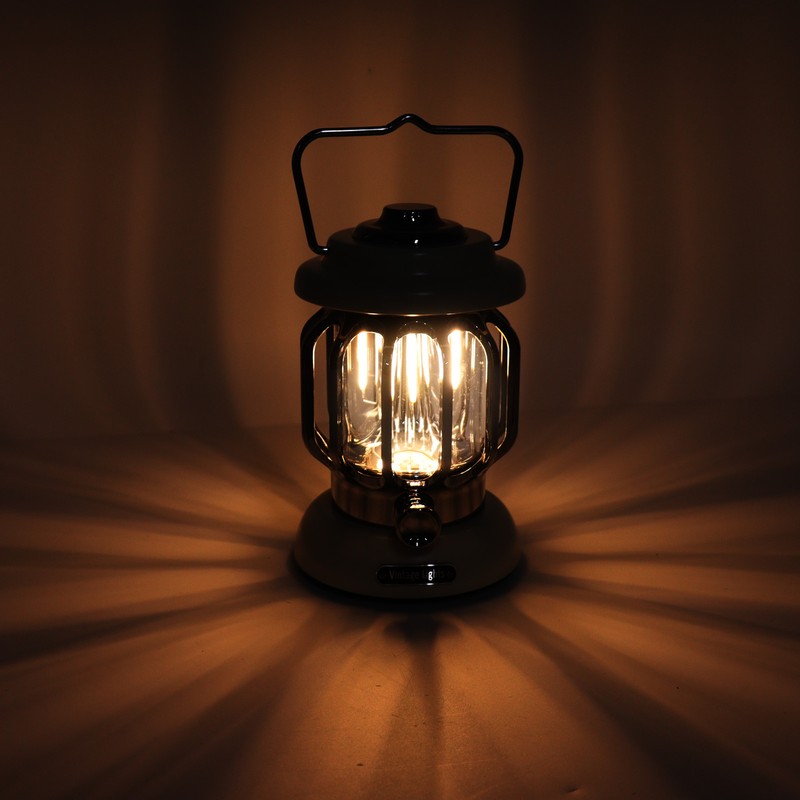 Retro Camping Light Rechargeable Warm Light Vintage Lamp Hanging Tent