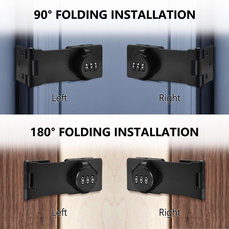 Lpraer 5 Inch Hasp Combination Lock Security Hasp Lockable Hasp