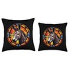 Donkey Axisone Donkey Stained Glass Leadlight Artistic Design Throw Pillow,