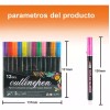 KFMX Plumones De Contorno Metálicos Doble Linea 12 Colores