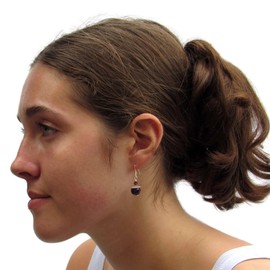 Silver Amethyst Earrings, Gift Wrapped in Bag, Purple 925 Sterling Gemstone Drop Earrings - Lesley H Phillips