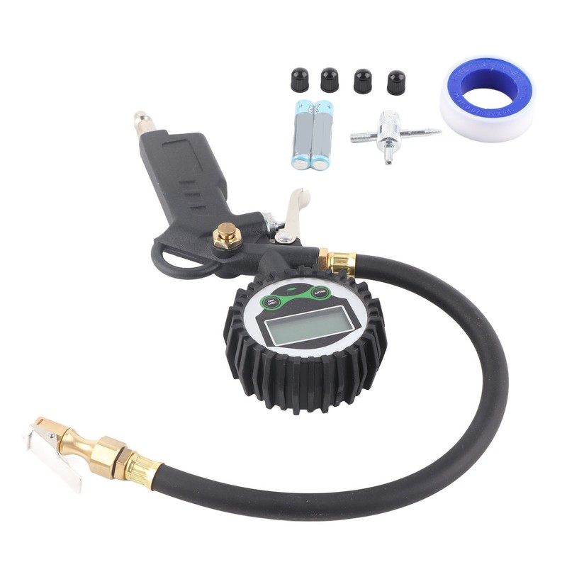 LCD Tire Inflator with Digital Pressure Gauge 1/4in NPT Quick