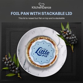 KitchenDance 4 oz Colored Portion Cups With Stackable Lid - Disposable Ramekins for Crème Brûlée, Flan & More - Ideal for Catering, Restaurants, Bakeries, Home Kitchens - A50 (Blue, 100)