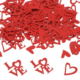 Red Heart Confetti for Valentines Day Decorations, Glitter Love Heart Sprinkles Table Decorations for Wedding Anniversary Engagement Bridal Shower Y6-AQZX