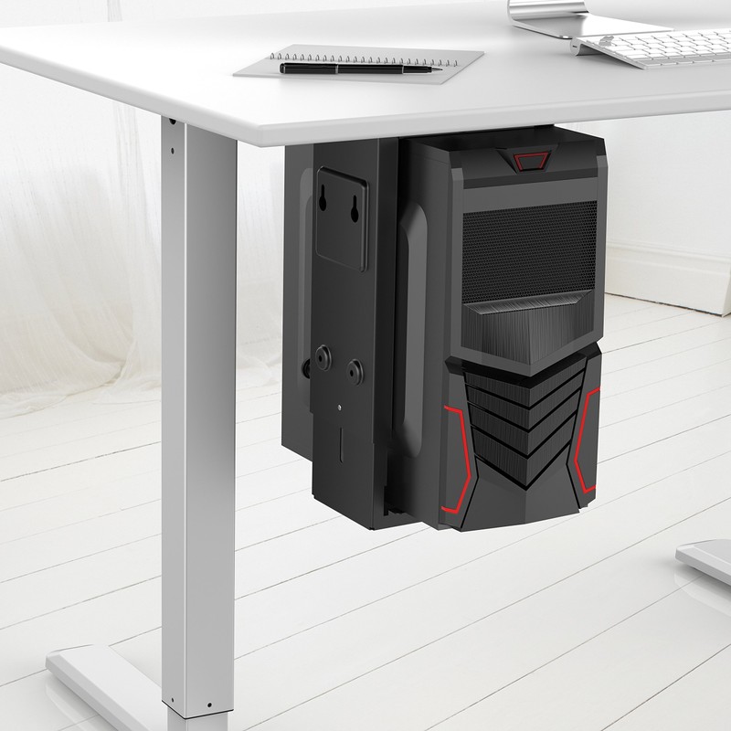 HumanCentric Adjustable Under Desk Computer Mount and Wall Mount, CPU