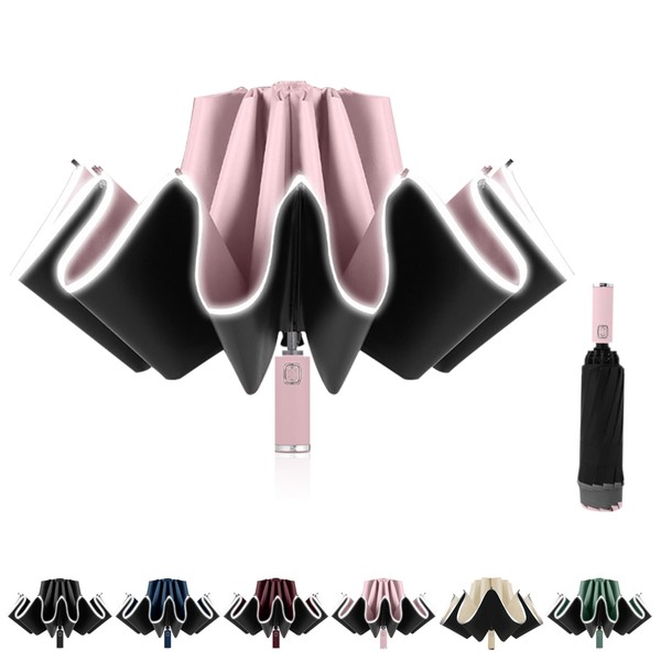 Sykrawki Windproof Inverted Umbrella with 10 Ribs, Automatic Open/Close, Compact,