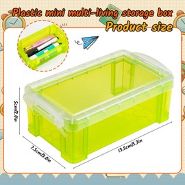 XSMYXSY 6Pack Colorful small plastic containers, 5.3" X 3.0" X 2.0" Stackable Mini Storage Box with Lid, Clear Organizer Container for Jewelry Beads Small Crafts Items Accessories Reusable & Stackab