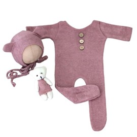 Lgvhydh Newborn Photography Props Boys Girls Outfits Baby Photo Props Bear Newborn Photography Outfits for Baby Boys Girls Photoshoot (Taro purple)