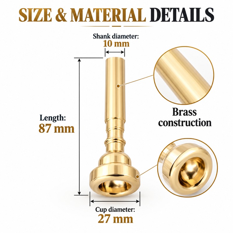 7C Trumpet Mouthpiece for Beginner Practice – Brass Mouthpiece with