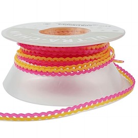 Dental Orthodontic Power Chain Mixed Color Spool Elastic Rubber Bands for Teeth Braces, 15ft/Roll (Yellow&Pink, Short)