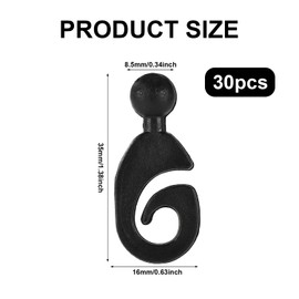 30pcs Gazebo Curtain Hooks, Plastic Shower Track Rings Multipurpose Accessories for Home Hotel Indoor Outdoor Canopy Pergolas