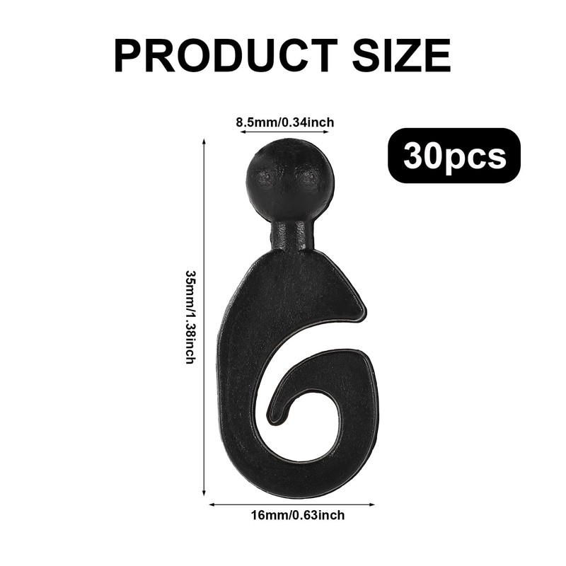 30pcs Gazebo Curtain Hooks, Plastic Shower Track Rings Multipurpose Accessories