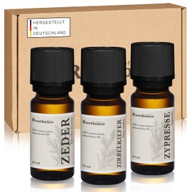 Roothouse-Organics - Forest Set - 100% Natural Essential Oil Set - 3 x 10 ml - for Aromatherapy, Sauna Infusions and Much More