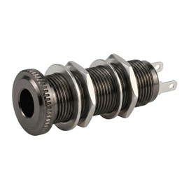 Zhrmzhg 3Pins 1/4" Cylinder Guitar Bass Jack Socket, Chrome(Gun Black)