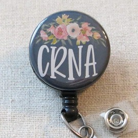 CRNA Badge Reel, Registered Nurse Anesthetist Badge Reel, CRNA Medical ID Holder, Nurse Graduation Gift, Anesthesia Nurse Badge Clip