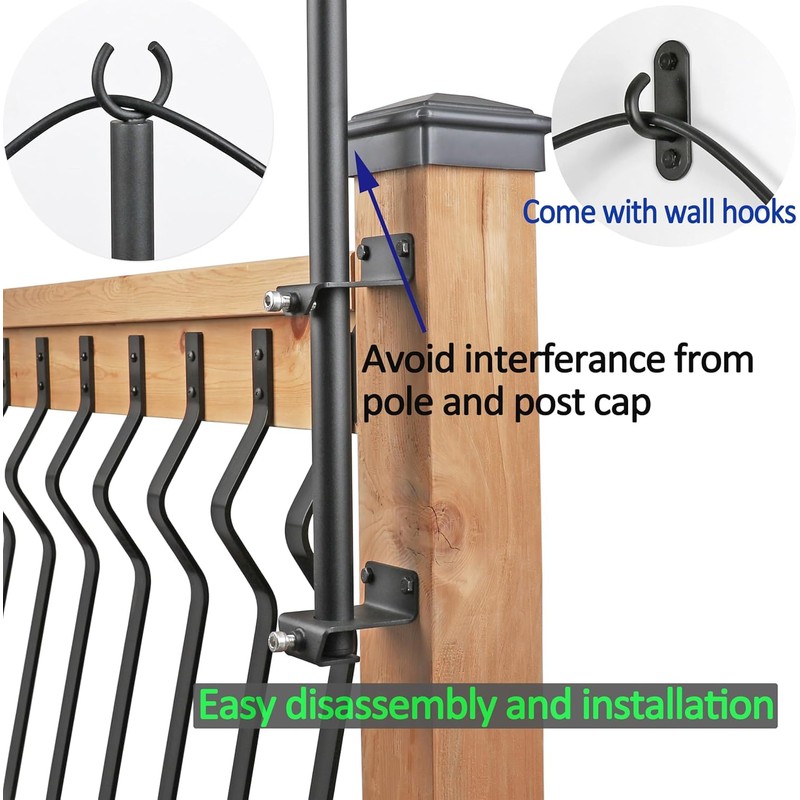 Antsky 4Pack String Light Poles - Stainless Steel 6.5FT Deck