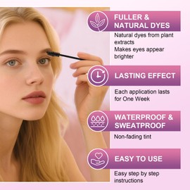 Eyelash & Eyebrow Color Kit, 2 in 1 Professional Instant Lash & Brow Color Kit with Natural Results, Easy to Use, Eye Brow & Eye Lash Coloring Set DIY Hair Coloring for Salon Home Use 7ml (Coffee)