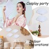 Wzenclave 4Pcs Hand Fans Foldable Folding Fans Silk Fabric Fan