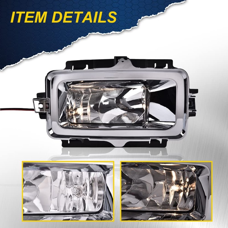 DOTCOM Fog Lights Lamp Compatible with Chevy Silverado 2013 2014