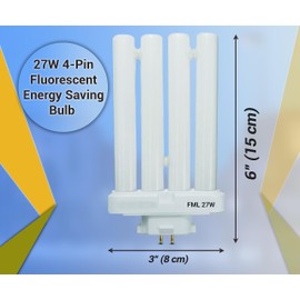 ARSUK 27w Replacement Bulb 4 Pin GX10Q-4 (6500k) for Daylight Energy Saving Reading Study Desk Lamps Lights