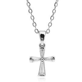 LIHELEI Women's Necklace with Pendants, 925 Sterling Silver Women's Cubic Zirconia Chain Plate Silver Gift for Women, Cubic Zirconia