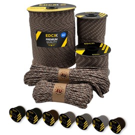 EdcX Paracord 4mm, 20+ Military Colors (15m, 30m, 50m, 100m, 300m) | Ideal for Camping, Survival, Outdoor, Crafting, DIY | 100% Nylon Rope 4mm | Tactical Cord 550 Type III (Desert Camo, 30 m)