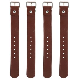 POPETPOP 4pcs Bike Basket Straps, Bike Basket Leather Buckle Adjustable Bicycle Wicker Basket Strap for Bike Basket (Brown)