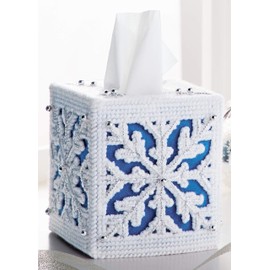 Mary Maxim Plastic Canvas Tissue Box Kit 5"-Snowy Winter (7 Count)