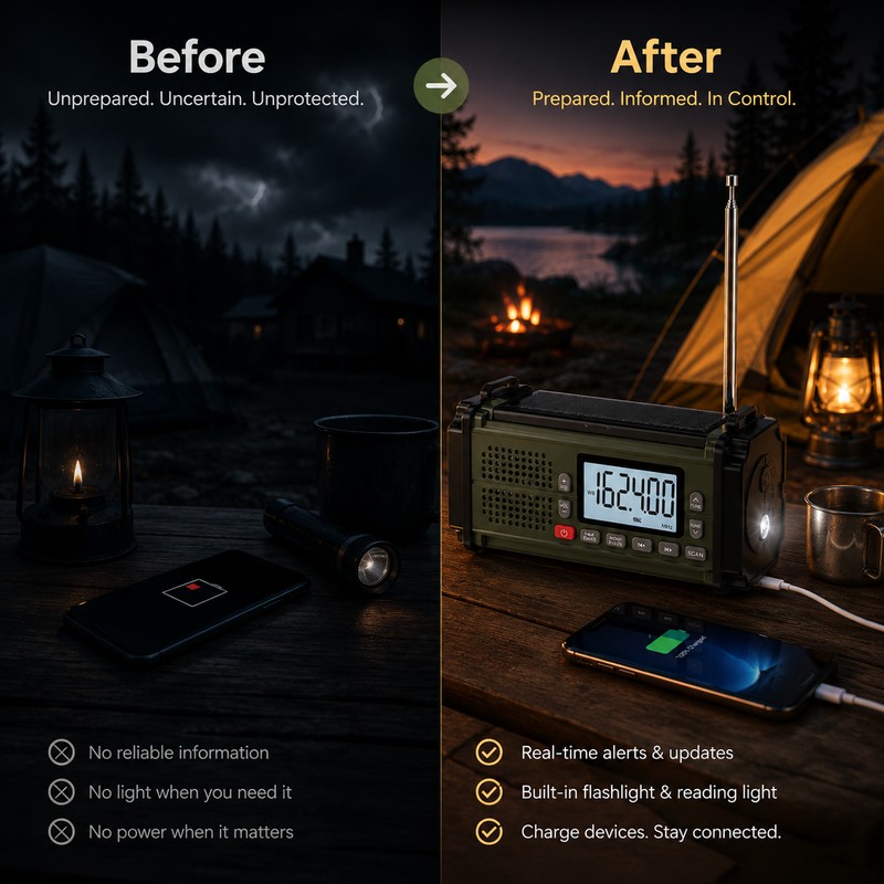 Emergency Weather Radio for Home & Outdoor Use – Hand-Crank